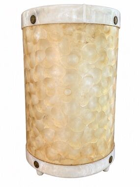 Vintage 1958 Tuppercraft Faux Capiz Wastebasket MCM Tupperware